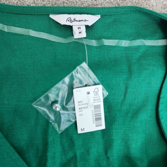 Fairycore Green Linen Blend Milkmaid Sleeveless Top Eyelet Ruffle Sleeves Size M - Picture 7 of 9